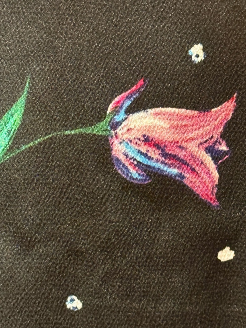 T Tahari Black Tulip Floral Print Cami Spaghetti Strap V-Neck Satin S - Picture 7 of 7
